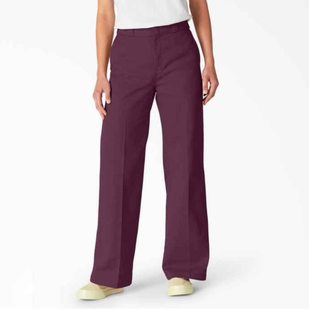 NWT Dickies Wide Leg Maroon Pants 12R